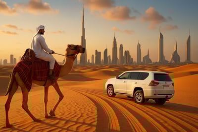 Dubai skyline and desert adventure