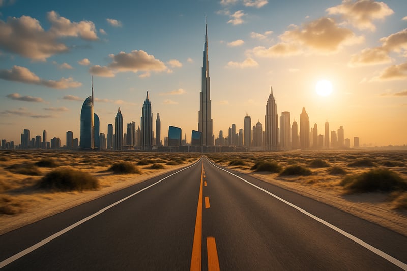 Travel Road Dubai cityscape adventure